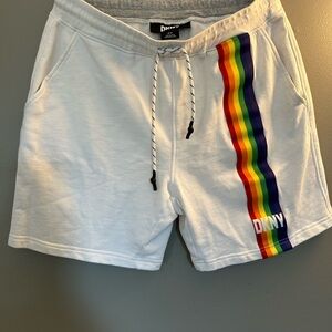 DKNY Athletic Shorts with Rainbow Stripe